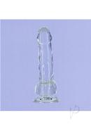 Crystal Addiction Dildo With Balls 7in - Clear
