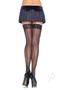 Leg Avenue Sheer Stocking With Back Seam Lace Top - O/s - Black